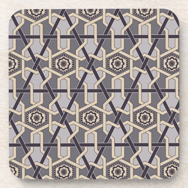 Ethnic Oriental Ornament  Embroidery decor Pattern Coaster (Front)