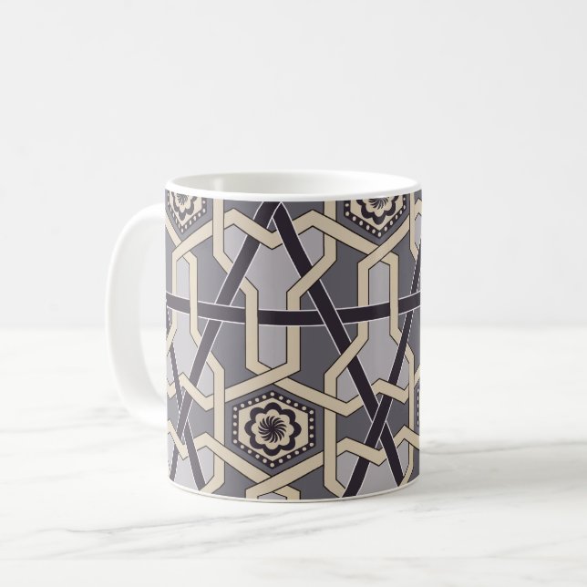 Ethnic Oriental Ornament  Embroidery decor Pattern Coffee Mug (Front Left)