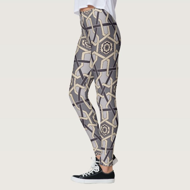 Ethnic Oriental Ornament  Embroidery decor Pattern Leggings (Left)