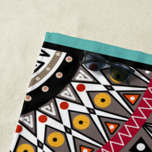 Ethnic, ornament beach towel