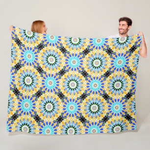 Ethnic ornament fleece blanket
