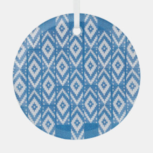 ethnic ornament on natural linen textile