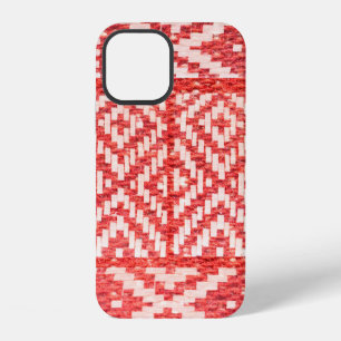 ethnic ornament on natural linen textile iPhone 12 case
