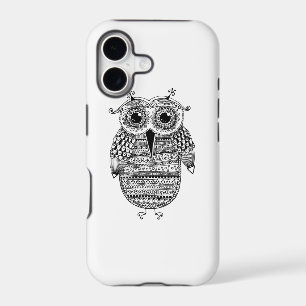 Ethnic Owl Ink Drawing
