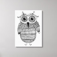Ethnic Owl Ink Drawing 6