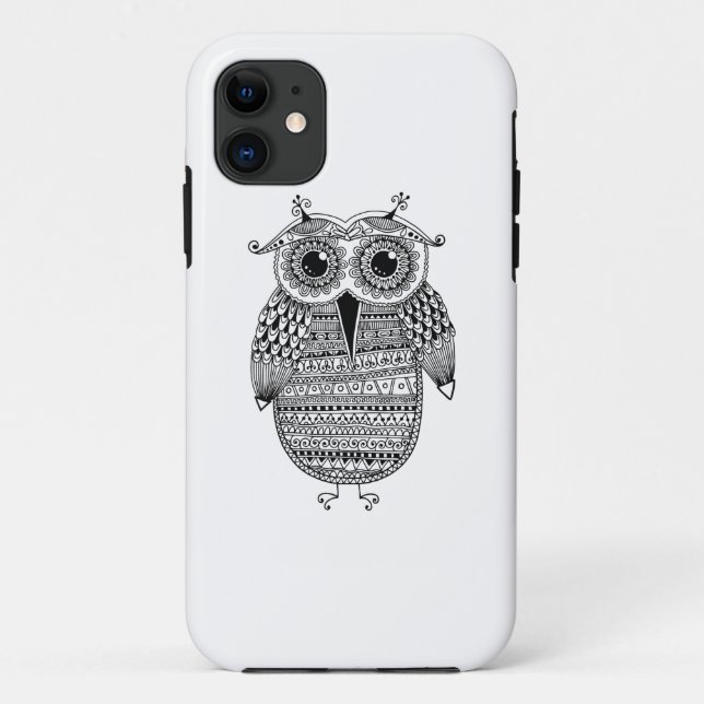Ethnic Owl Ink Drawing Case-Mate iPhone Case (Back)