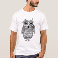 Ethnic Owl Ink Drawing