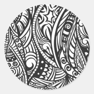 Ethnic pattern 3 classic round sticker