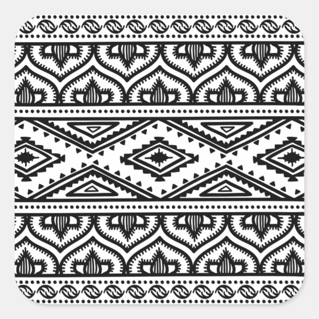 Ethnic Pattern Design Square Sticker (Front)