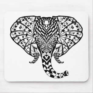 Ethnic Pattern Elephant Mouse Mat