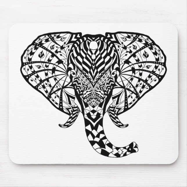 Ethnic Pattern Elephant Mouse Mat (Front)