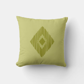 ethnic pattern on olive green throw pillow