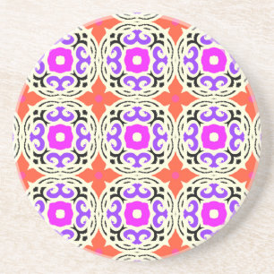 Ethnic Pattern with Moroccan Motifs Coaster
