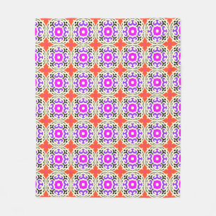 Ethnic Pattern with Moroccan Motifs Fleece Blanket