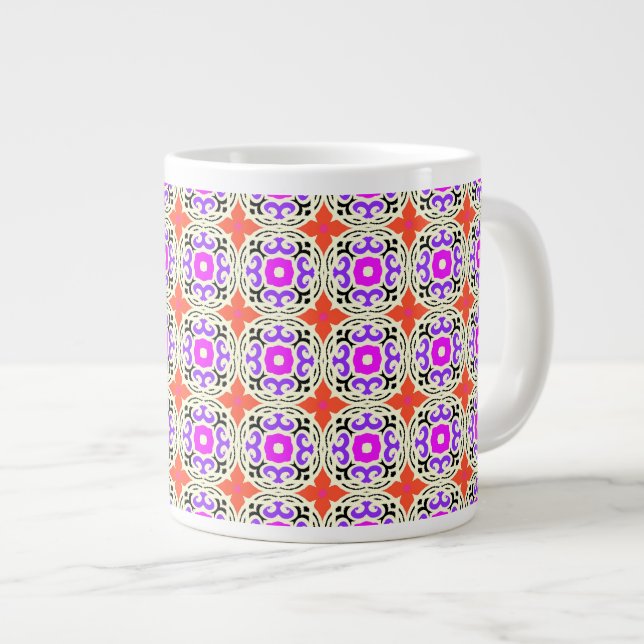 Ethnic Pattern with Moroccan Motifs Large Coffee Mug (Front Right)