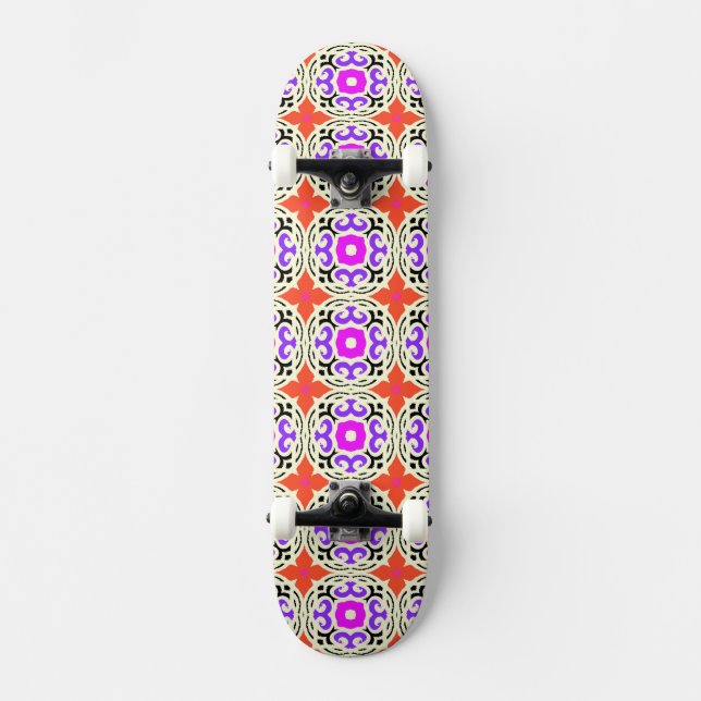 Ethnic Pattern with Moroccan Motifs Skateboard (Front)