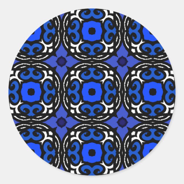 Ethnic Pattern with Turkish Motifs Classic Round Sticker (Front)
