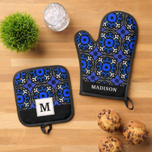 Ethnic Pattern with Turkish Motifs Oven Mitt & Pot Holder Set