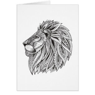 Ethnic Patterned Lion Head