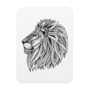 Ethnic Patterned Lion Head Magnet