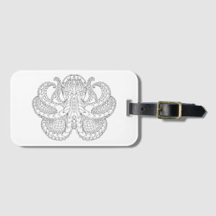 Ethnic Patterned Octopus Luggage Tag