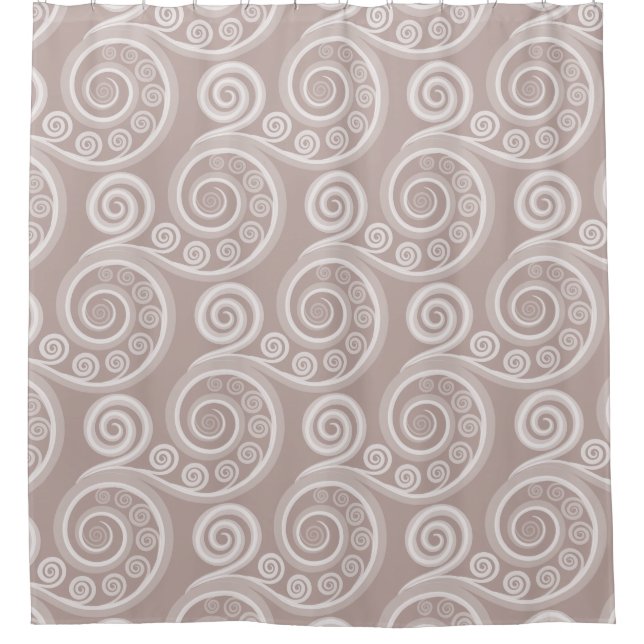 Ethnic Pink Koru Swirls Shower Curtain (Front)
