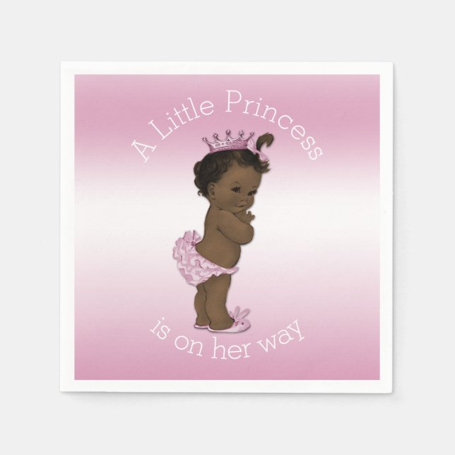Ethnic Pink Little Princess Baby Shower Napkin (Front)