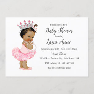Ethnic Pink Princess Girl Baby Shower Invitation
