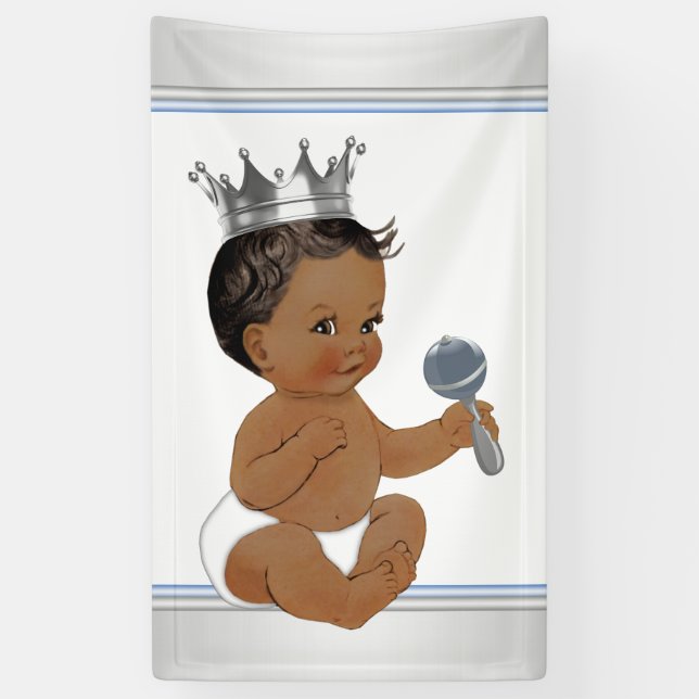 Ethnic Prince Baby Shower Banner (Vertical)