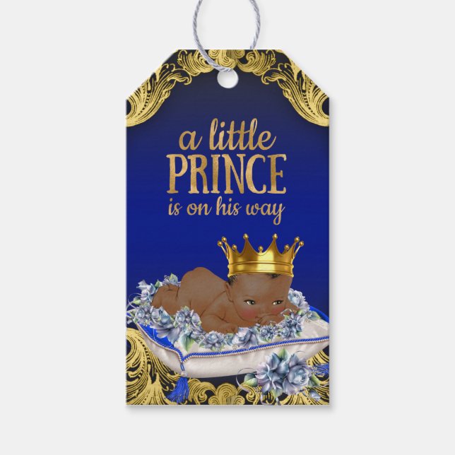 Ethnic Prince Baby Shower Gift Tags (Front)