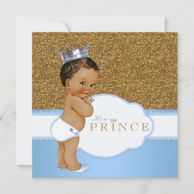 Ethnic Prince Baby Shower Invitation (Front)