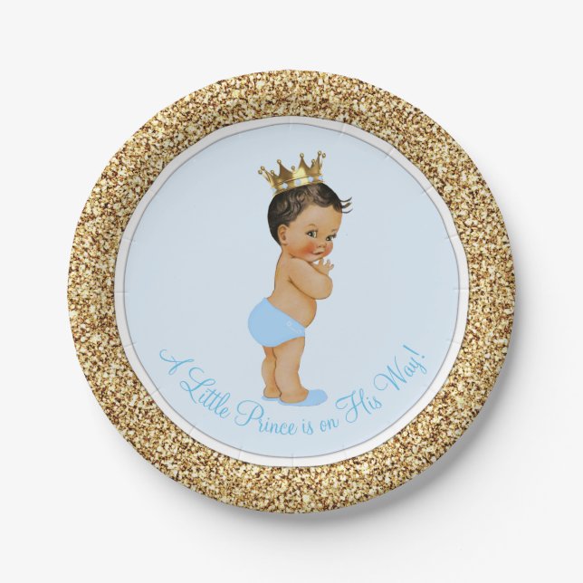 Ethnic Prince Baby Shower Paper Plate (Front)