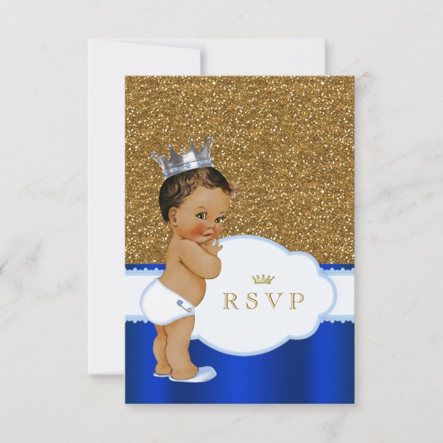 Ethnic Prince Baby Shower RSVP Card (Front)
