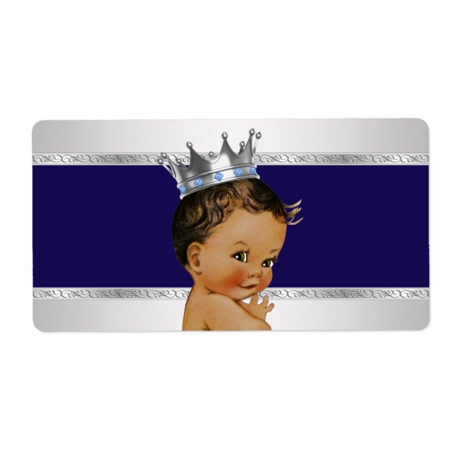 Ethnic Prince Baby Shower Water Bottle Label (Front)