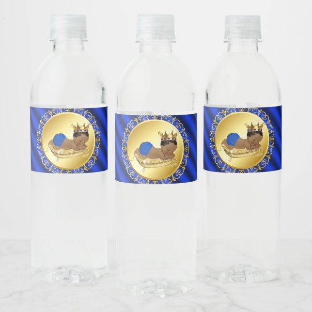 Ethnic Prince Baby Shower Water Bottle Labels (Bottles)