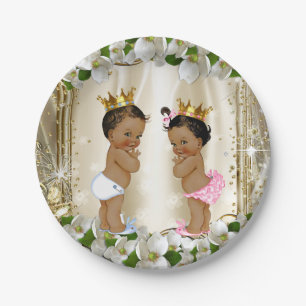 Ethnic Prince Princess Baby Shower Paper Plate