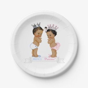 Ethnic Prince Princess Baby Shower Paper Plate