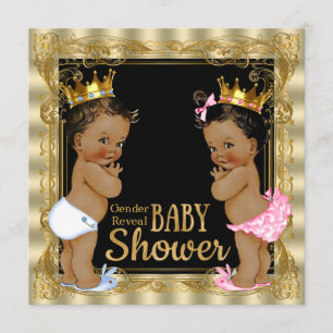 Ethnic Prince Princess Gender Reveal Baby Shower Invitation