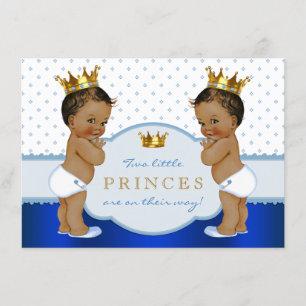 Ethnic Prince Twin Boy Baby Shower Invitation