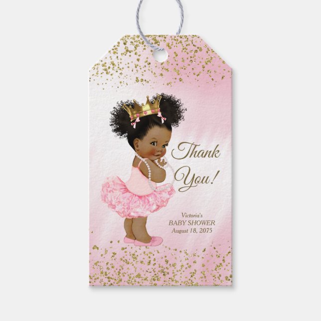 Ethnic Princess Baby Shower Gift Tags (Front)