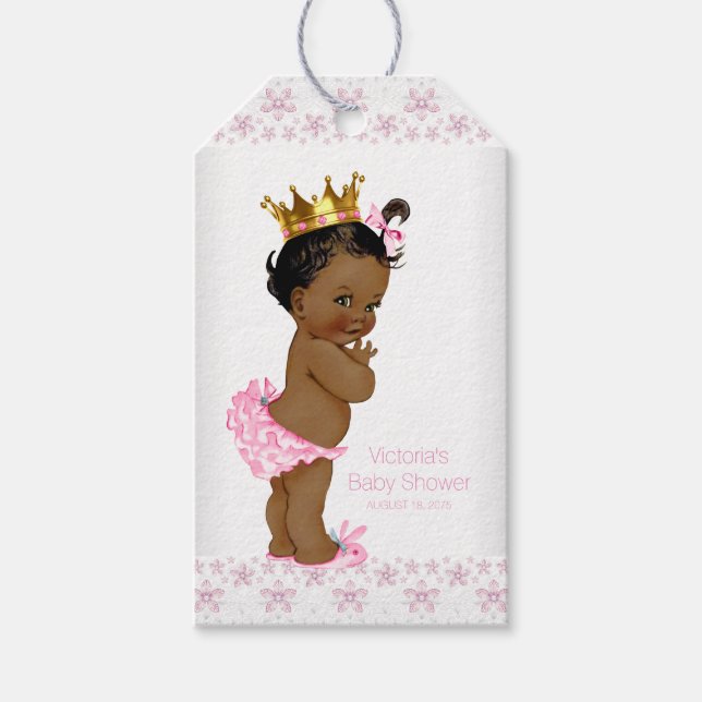 Ethnic Princess Baby Shower Gift Tags (Front)