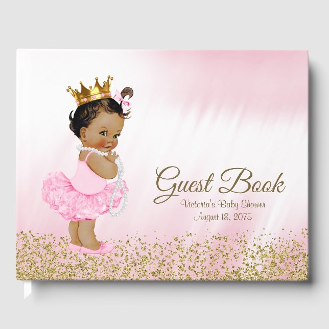 Ethnic Princess Baby Shower Guest Book (Front)