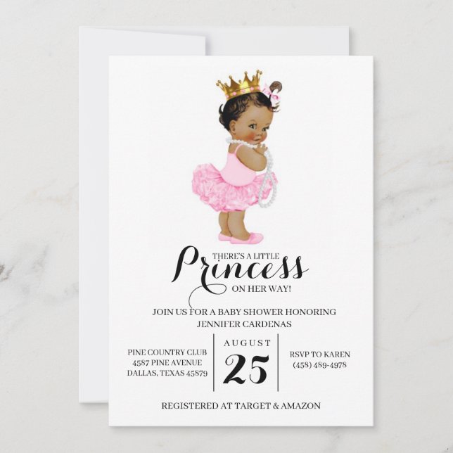 Ethnic Princess Baby Shower Invitation (Front)