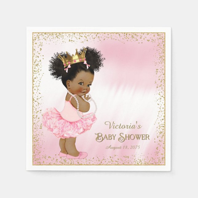 Ethnic Princess Baby Shower Paper Napkins (Front)