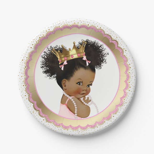Ethnic Princess Baby Shower Paper Plate (Front)