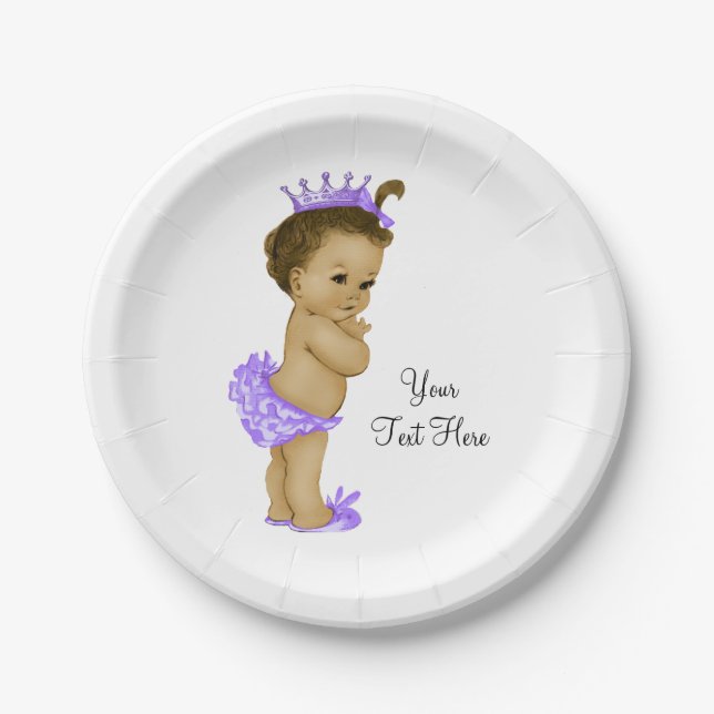 Ethnic Princess Baby Shower Paper Plate (Front)
