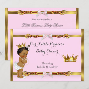 Ethnic Princess Baby Shower Pink Gold Girl Invitation