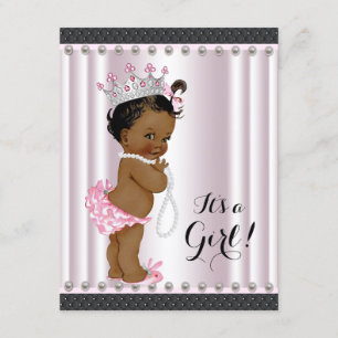 Ethnic Princess Baby Shower Pink Pearl Invitation