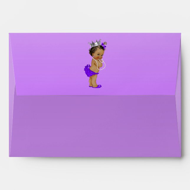 Ethnic Princess Baby Shower Purple Frame Envelopes (Back (Top Flap))