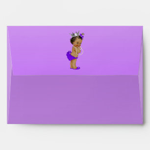 Ethnic Princess Baby Shower Purple Frame Envelopes